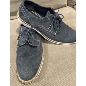 Crown Vintage Crowley Leather Suede Oxford Navy Blue  Sz Mens 10.5